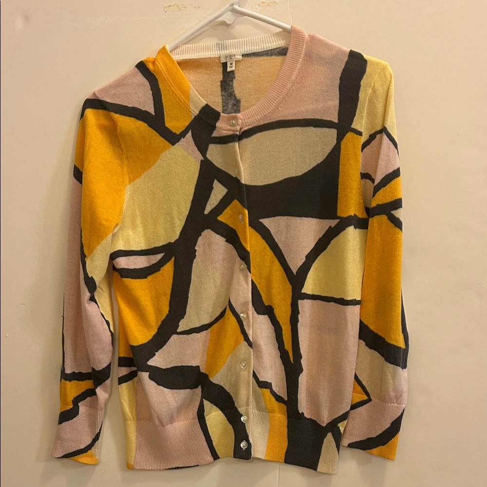 J. Crew Women's Colorful Abstract Cardigan
